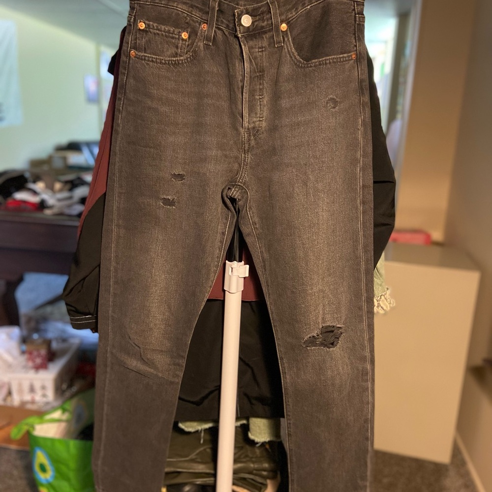 Levi's Women's 501Skinny High Rise Distressed Jeans - Charcoal